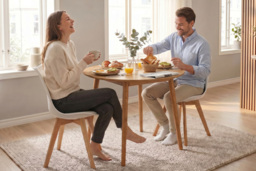 EARLY BIRD! 2-Seater Scandi Round Dining Table & Chair Set - thumbnail 2