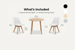 EARLY BIRD! 2-Seater Scandi Round Dining Table & Chair Set