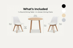 EARLY BIRD! 2-Seater Scandi Round Dining Table & Chair Set - thumbnail 5