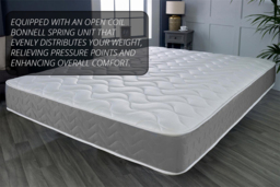 Memory Foam Hybrid Sprung Mattress, 3ft Single, Grey