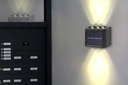 Solar LED Outdoor Wall Lantern - 6-LED, Weatherproof, Dual Colour, Solar-Powered - thumbnail 4