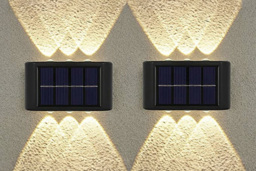 Solar LED Outdoor Wall Lantern - 6-LED, Weatherproof, Dual Colour, Solar-Powered - thumbnail 1