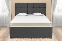 Premium Divan Bed with Storage Drawers & Grey Fabric Headboard - All Sizes - thumbnail 4