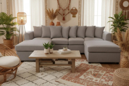 Finley Corduroy 4-Seater Sofa with Two Footstools - thumbnail 4