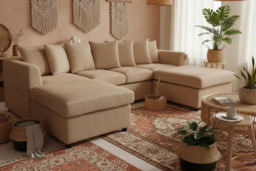Finley Corduroy 4-Seater Sofa with Two Footstools - thumbnail 7