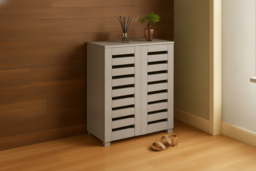 Wooden Shoe Storage Cabinet - Minimalist, Multi-Shelf Organiser in 2 Styles & 3 Colours - thumbnail 6