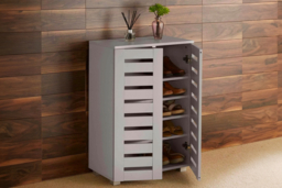 Wooden Shoe Storage Cabinet - Minimalist, Multi-Shelf Organiser in 2 Styles & 3 Colours - thumbnail 8