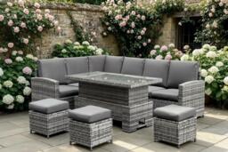 PRICE DROP! Stylish 9-Seater Rattan Garden Sofa Set With Adjustable Table