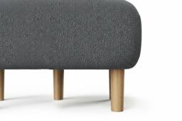 Upholstered Teddy Fleece Tufted Footstool with Wooden Legs - thumbnail 3