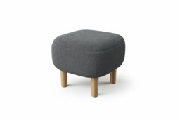 Upholstered Teddy Fleece Tufted Footstool with Wooden Legs - thumbnail 5