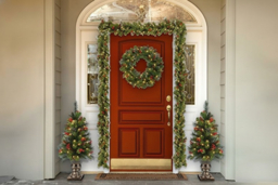 PRICE DROP! Pre-Lit Artificial Christmas Wreath - Battery-Operated, Pinecones & Berries, Multiple Sizes or Arch - thumbnail 6