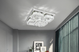 Flush Mount Ceiling Light with Crystal Droplets - thumbnail 3