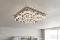 Flush Mount Ceiling Light with Crystal Droplets - thumbnail 2