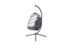 CLEARANCE! Egg-Shaped Hanging Chair with Headrest & Frame - thumbnail 3