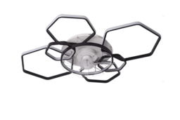Geometric LED Ceiling Fan Light with App & Remote Control
