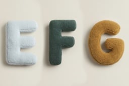 EARLY BIRD! Teddy Bear Bouclé Alphabet Cushion - Soft Plush, Custom Letters, 38cm x 30cm, Vibrant Colours - thumbnail 2