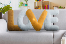 EARLY BIRD! Teddy Bear Bouclé Alphabet Cushion - Soft Plush, Custom Letters, 38cm x 30cm, Vibrant Colours - thumbnail 3