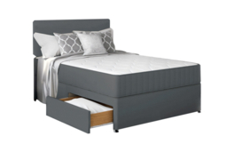 Grey Fabric Divan Bed with Storage & Mattress - thumbnail 6