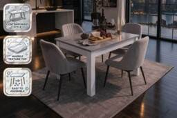 Bruce Grey Rectangle Dining Table - Durable Elegance for Everyday Dining - thumbnail 2