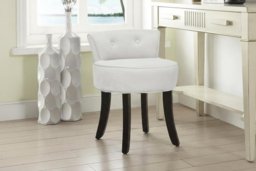 Velvet-Upholstered Low Back Vanity Dressing Chair - Soft Seat with Elegant Button Details - thumbnail 5