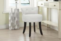 Velvet-Upholstered Low Back Vanity Dressing Chair - Soft Seat with Elegant Button Details - thumbnail 1