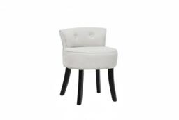 Velvet-Upholstered Low Back Vanity Dressing Chair - Soft Seat with Elegant Button Details - thumbnail 4