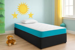 PRICE DROP! Children's Aqua Blue Memory Foam Mattress - Fun, Safe & Supportive - thumbnail 7