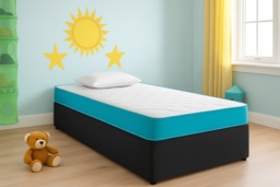 PRICE DROP! Children's Aqua Blue Memory Foam Mattress - Fun, Safe & Supportive - thumbnail 3