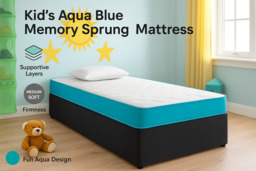 PRICE DROP! Children's Aqua Blue Memory Foam Mattress - Fun, Safe & Supportive - thumbnail 2
