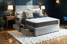Grey Divan Bed With Memory Sprung Mattress - 2 Or 4 Drawers Upgrade! - thumbnail 2