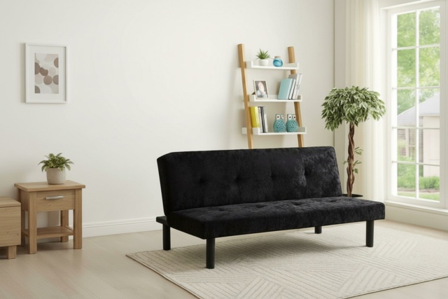 Crushed Velvet 3-Seater Reclining Sofa Bed - Modern Convertible, Space-Saving Velvet Sofa