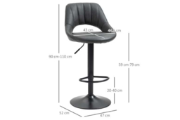 PRICE DROP! HOMCOM Adjustable Faux Leather Swivel Bar Stools - Modern Height Adjustable Kitchen & Home Seating - thumbnail 7