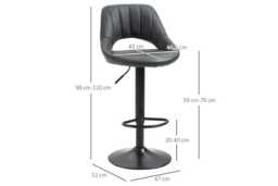 PRICE DROP! HOMCOM Adjustable Faux Leather Swivel Bar Stools - Modern Height Adjustable Kitchen & Home Seating - thumbnail 3