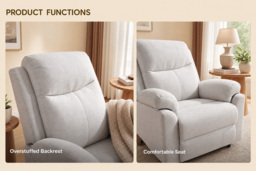 Single Recliner Sofa with Cup-Holder and Optional Footstool - thumbnail 4