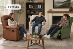 Single Recliner Sofa with Cup-Holder and Optional Footstool - thumbnail 2