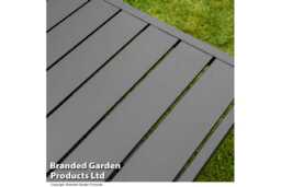 6 Seater Aluminium Weather-Resistant Garden Dining Set - Modern Anthracite Outdoor Furniture - thumbnail 4