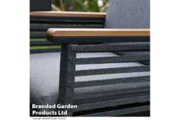 6 Seater Aluminium Weather-Resistant Garden Dining Set - Modern Anthracite Outdoor Furniture - thumbnail 2