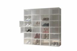 Organise with 12 Stackable Shoe Storage Boxes - Ventilated and Handy Design - thumbnail 1
