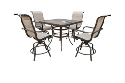 4-Seater Garden Bar Dining Table Set - Grey - thumbnail 3