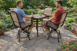 4-Seater Garden Bar Dining Table Set - Grey