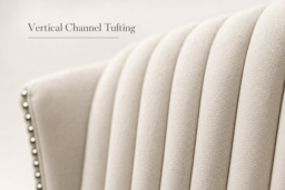 Vertical Channel Tufted Armchair with Nailhead Trim - thumbnail 4