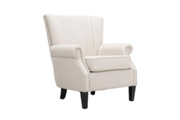Vertical Channel Tufted Armchair with Nailhead Trim - thumbnail 1