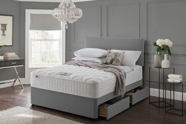 PRICE DROP! Grey Ottoman Divan Bed - Storage & Mattress - image 1