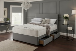 PRICE DROP! Grey Ottoman Divan Bed - Storage & Mattress - thumbnail 2
