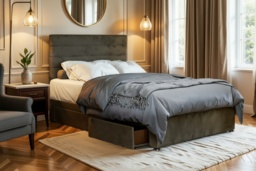 Charcoal Divan Bed with Storage & Mattress - thumbnail 2