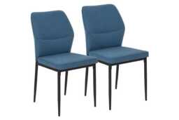 Set of 2 Modern Velvet Dining Chairs - Curved Back, Armless, Steel Legs - thumbnail 1