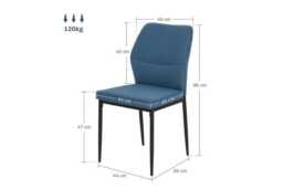 Set of 2 Modern Velvet Dining Chairs - Curved Back, Armless, Steel Legs - thumbnail 3