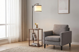 2-in-1 Floor Lamp & Side Table with Built-In USB Port - thumbnail 2