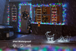 Festive Outdoor LED Santa Climbing Ladder Christmas Lights - 75cm or 300cm, Indoor/Outdoor, Multi-Mode - thumbnail 3