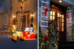 Festive Outdoor LED Santa Climbing Ladder Christmas Lights - 75cm or 300cm, Indoor/Outdoor, Multi-Mode - thumbnail 2